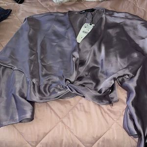 Zara lavender silky top